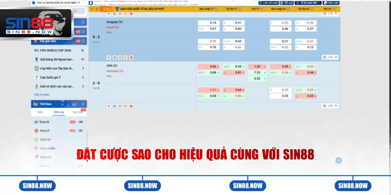 Đặt cược sao cho hiệu quả cùng với Sin88